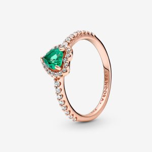 Serce Pandora Sparkling Elevated Różowe Złote | RI0364198