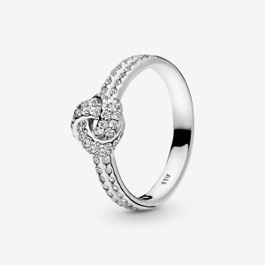 Serce Pandora Sparkling Love Knot with Cubic Zirconia Srebrne | FU3840195