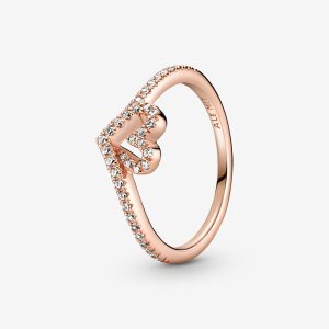 Serce Pandora Sparkling Wishbone Różowe Złote | OE4978302