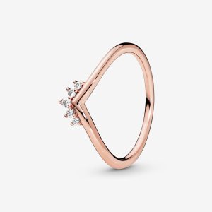 Serce Pandora Tiara Wishbone Różowe Złote | MW0754693