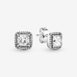 Stadnina Pandora Square Sparkle Srebrne | PI7106253