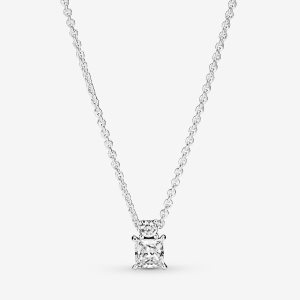 Wisiorki Pandora Sparkling Collier Round & Square Srebrne | EK5468107