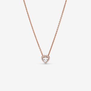 Wisiorki Pandora Sparkling Collier Różowe Złote | FU9584710