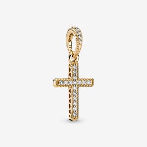 Wisiorki Pandora Sparkling Cross Złote | QX4713058