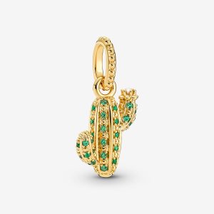 Wisiorki Pandora Sparkling Desert Cactus Złote | RW8245301