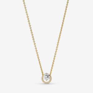 Wisiorki Pandora Sparkling Round Collier Złote | PC8026193