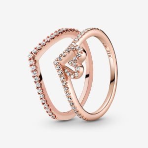 Zestawy Pierścieni Pandora Full of Love Sparkle Wishbone Kolorowe | WT5407186