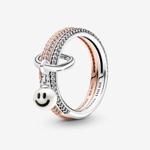 Zestawy Pierścieni Pandora ME Happy Smiley Face Kolorowe | ZP9062347