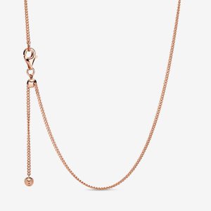 Łańcuch Pandora Curb Różowe Złote | FI3297045