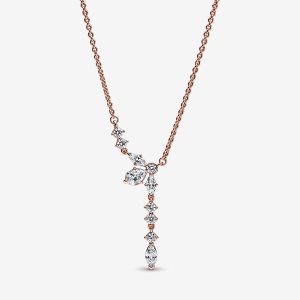 Łańcuch Pandora Sparkling Herbarium Cluster Collier Różowe Złote | OZ3961752